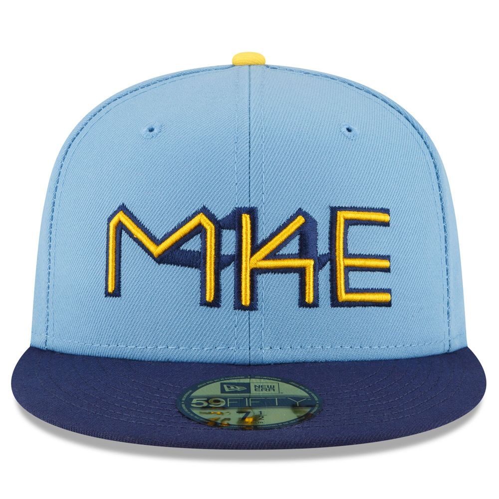 Men's New Era Powder Blue Milwaukee Brewers 2022 City Connect - 59FIFTY Fitted Hat