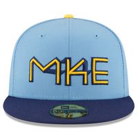Men's New Era Powder Blue Milwaukee Brewers 2022 City Connect - 59FIFTY Fitted Hat