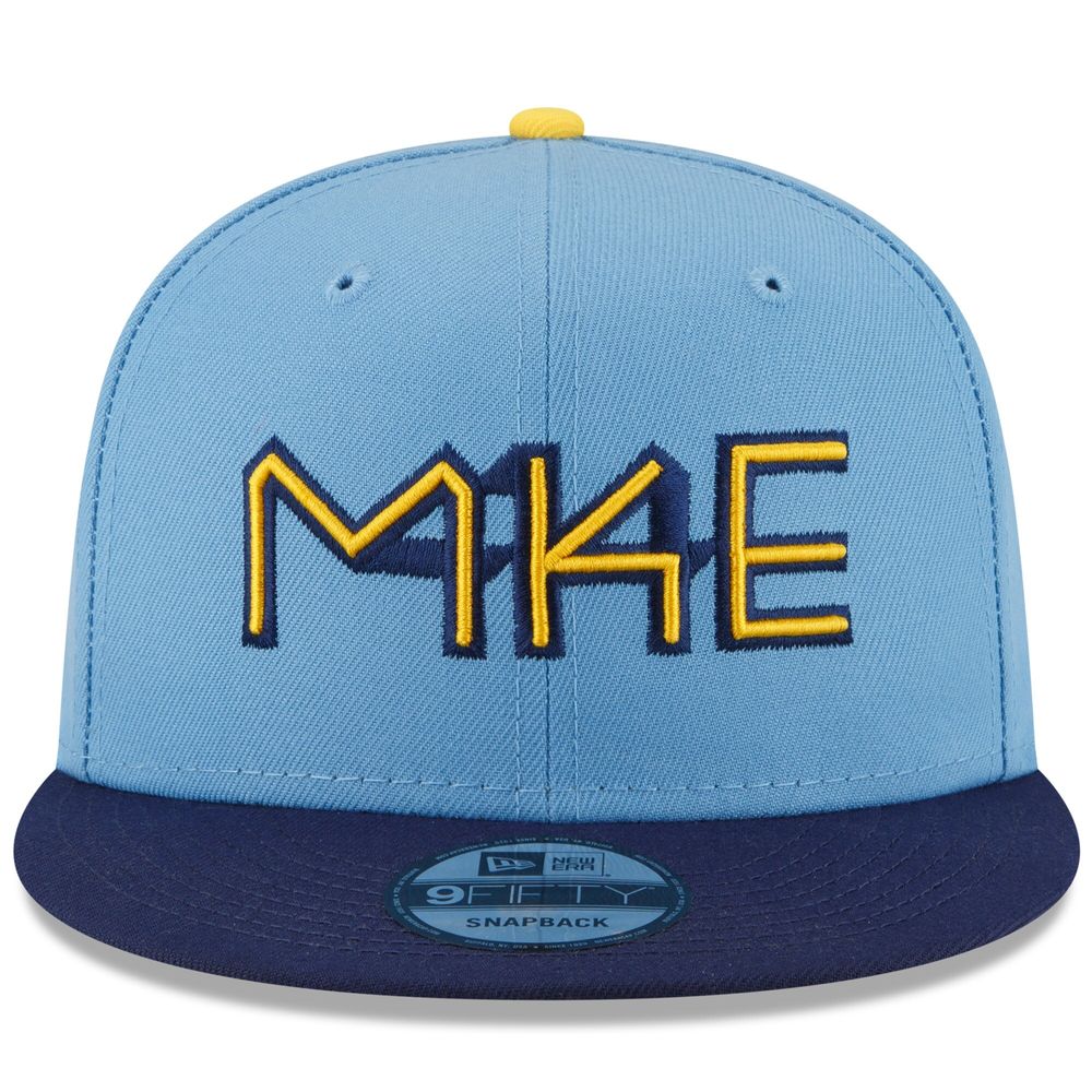 New Era Powder Blue Milwaukee Brewers 2022 City Connect 9FIFTY Snapback Adjustable Hat