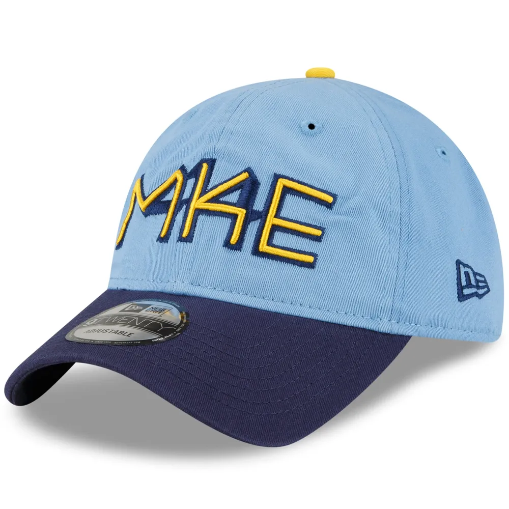 Casquette réglable New Era Milwaukee Brewers 2022 City Connect 9TWENTY bleu poudré pour homme