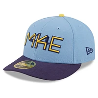 Casquette ajustée New Era Milwaukee Brewers 2022 City Connect Low Profile 59FIFTY bleu poudre pour homme