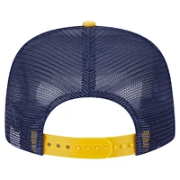Men's New Era White/Gold Milwaukee Brewers Retro Script Trucker 9FIFTY Snapback Hat