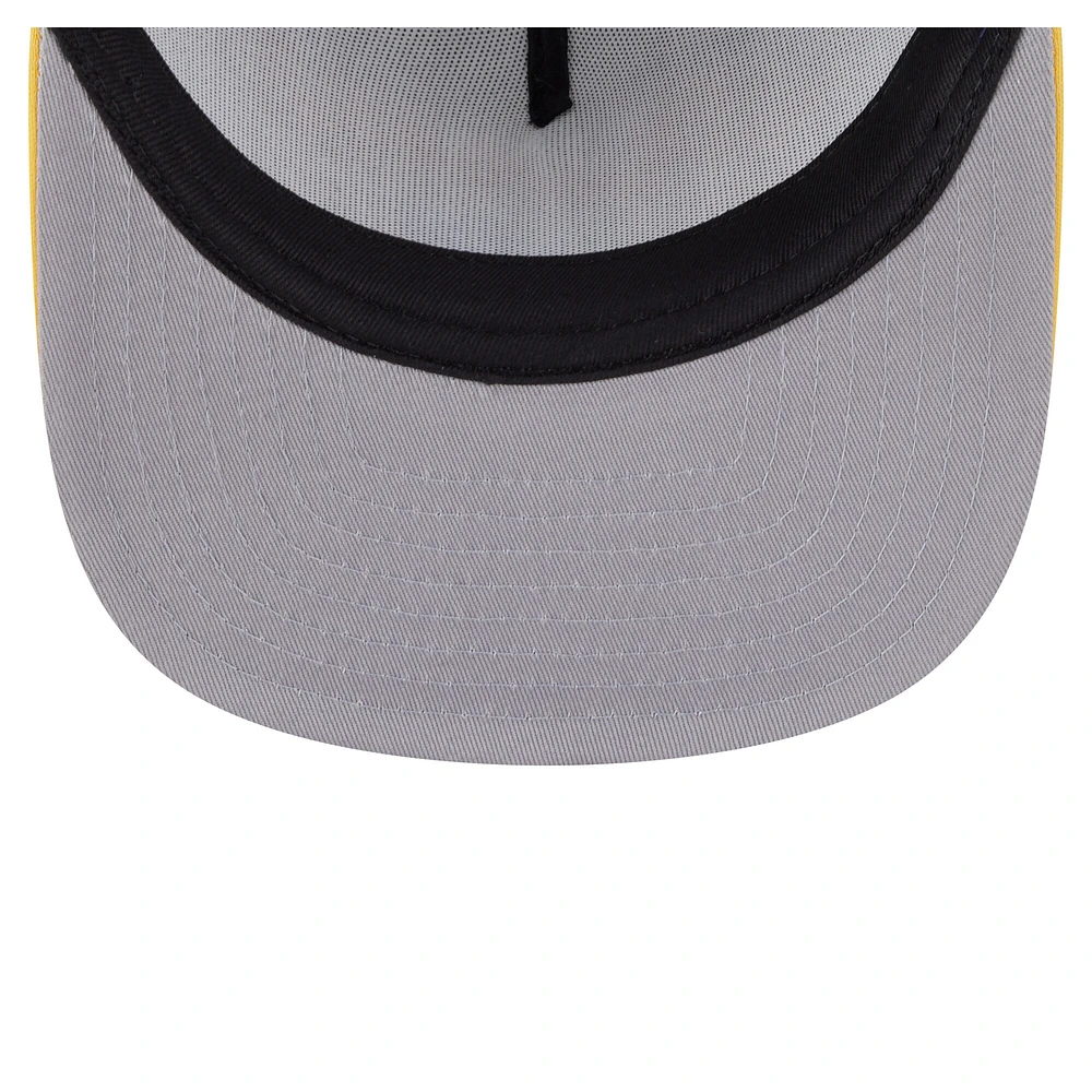 Men's New Era White/Gold Milwaukee Brewers Retro Script Trucker 9FIFTY Snapback Hat