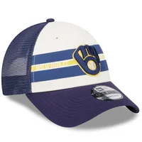 New Era Brewers Team Stripes 9FORTY Trucker Hat