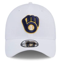 Men's New Era White Milwaukee Brewers 39THIRTY Flex Hat