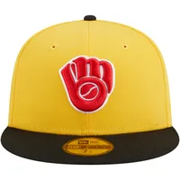 Men's New Era Yellow/Black Milwaukee Brewers Grilled 59FIFTY Fitted Hat