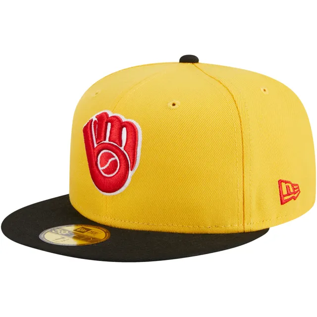 Men's Milwaukee Brewers New Era Yellow/Black Grilled 59FIFTY Fitted Hat