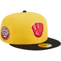 Casquette ajustée 59FIFTY Grilled Brewers des Milwaukee New Era pour homme, jaune/noir