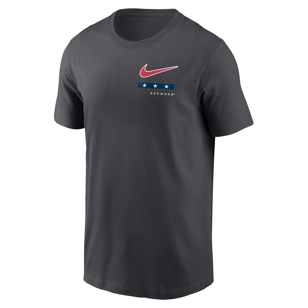 T-shirt Nike Milwaukee Brewers Americana anthracite pour homme