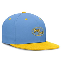 Casquette Nike City Connect Performance bleue/jaune pour homme avec patch Milwaukee Brewers