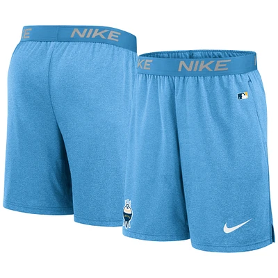 Short d'entraînement de performance Nike Milwaukee Brewers City Connect Authentic Collection pour homme, bleu