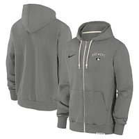 Men's Nike Charcoal Milwaukee Brewers Authentic Collection Travel Performance Full-Zip Hoodie