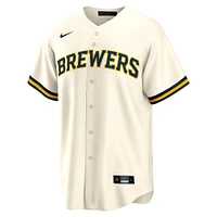 Men's Nike Christian Yelich Cream Milwaukee Brewers Alternate Replica Player Jersey
