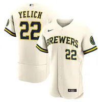 Men's Milwaukee Brewers Christian Yelich Nike White Team Alternate  Authentic Player Jersey