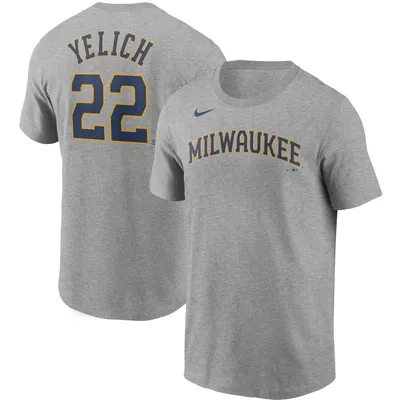 Christian Yelich Milwaukee Brewers Nike Name & Number T-Shirt