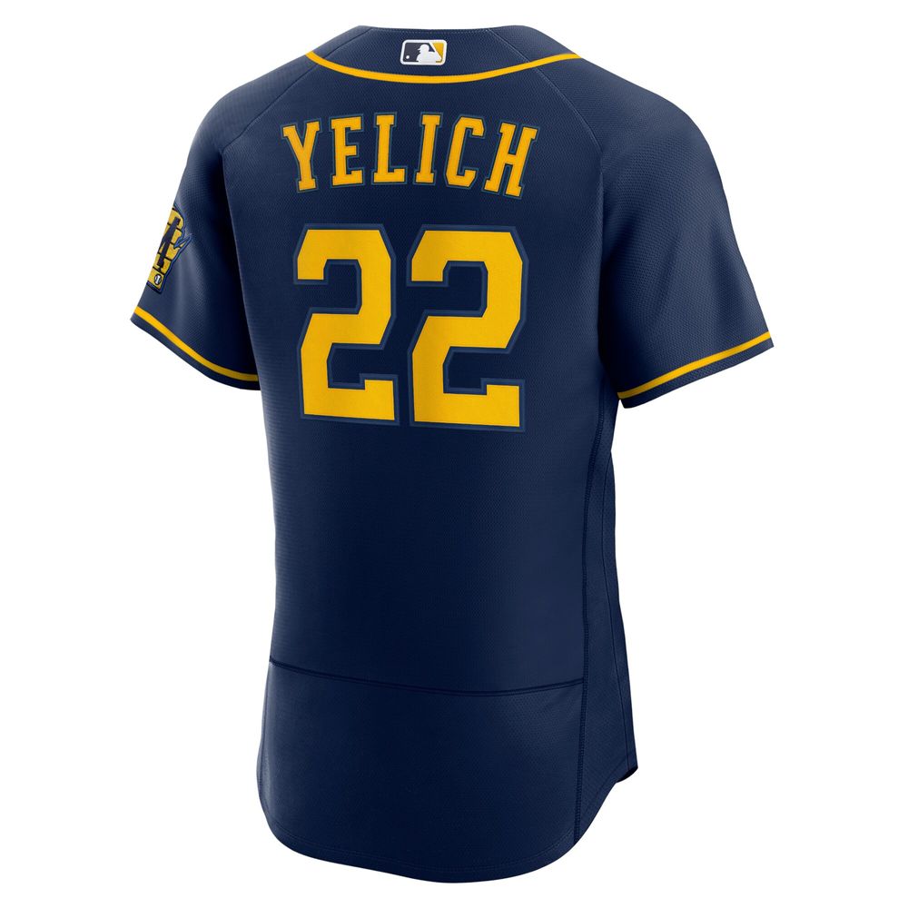 Men's Nike Christian Yelich Navy Milwaukee Brewers Alternate Authentic Player Jersey