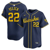 Men's Nike Christian Yelich Navy Milwaukee Brewers Alternate Limited Player Jersey