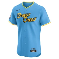 Men's Nike Christian Yelich Powder Blue Milwaukee Brewers City Connect Elite Player Jersey