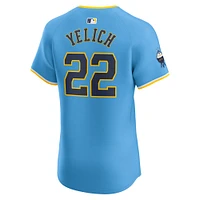 Men's Nike Christian Yelich Powder Blue Milwaukee Brewers City Connect Elite Player Jersey