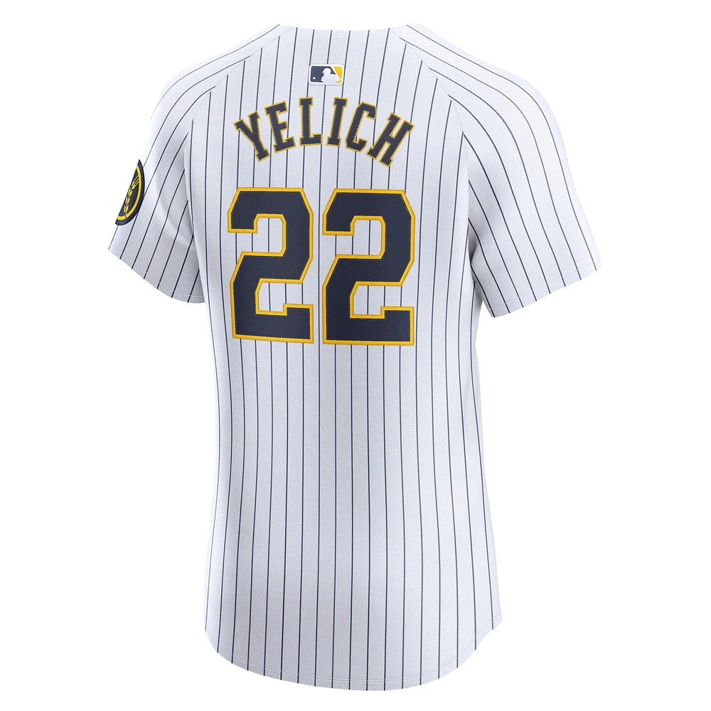 Men's Nike Christian Yelich White Milwaukee Brewers Alternate Elite Player Jersey