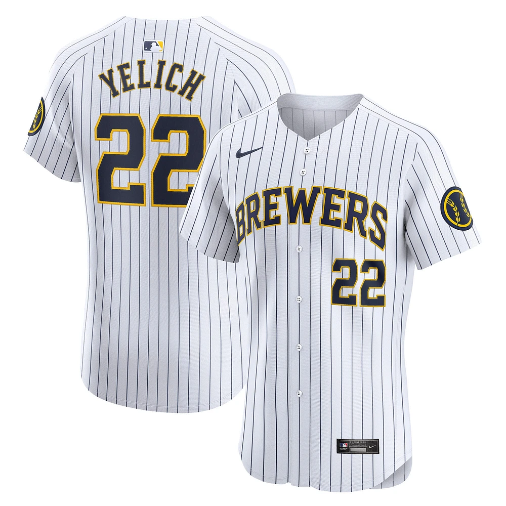 Men's Nike Christian Yelich White Milwaukee Brewers Alternate Elite Player Jersey