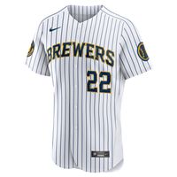 Men's Nike Christian Yelich White Milwaukee Brewers Alternate Authentic Player Jersey