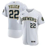 Maillot de joueur authentique alternatif des Milwaukee Brewers Nike Christian Yelich blanc pour homme