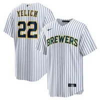 Maillot de joueur alternatif réplique blanc Nike Christian Yelich des Milwaukee Brewers pour homme