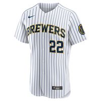 Men's Nike Christian Yelich White Milwaukee Brewers Team Alternate Authentic Player Jersey