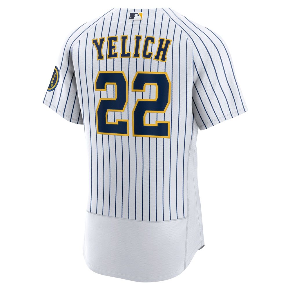 Men's Nike Christian Yelich White Milwaukee Brewers Team Alternate Authentic Player Jersey