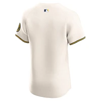 Maillot Nike Cream Milwaukee Brewers Domicile Elite pour homme