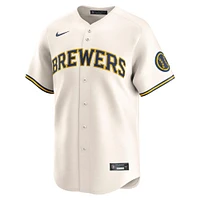 Men's Nike Cream Milwaukee Brewers Home Limited Jersey