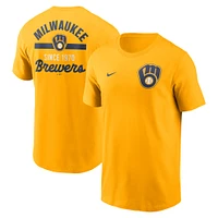 T-shirt Nike Gold 2-Hit pour homme des Milwaukee Brewers