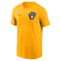 T-shirt Nike Gold 2-Hit pour homme des Milwaukee Brewers