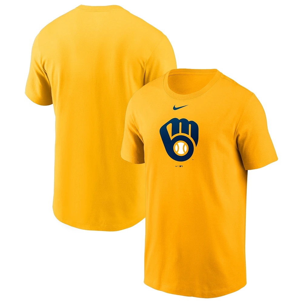 T-shirt Nike Gold avec grand logo Milwaukee Brewers pour homme