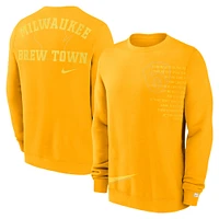 Sweat-shirt à enfiler Nike Gold Milwaukee Brewers Statement Ball Game Fleece pour homme