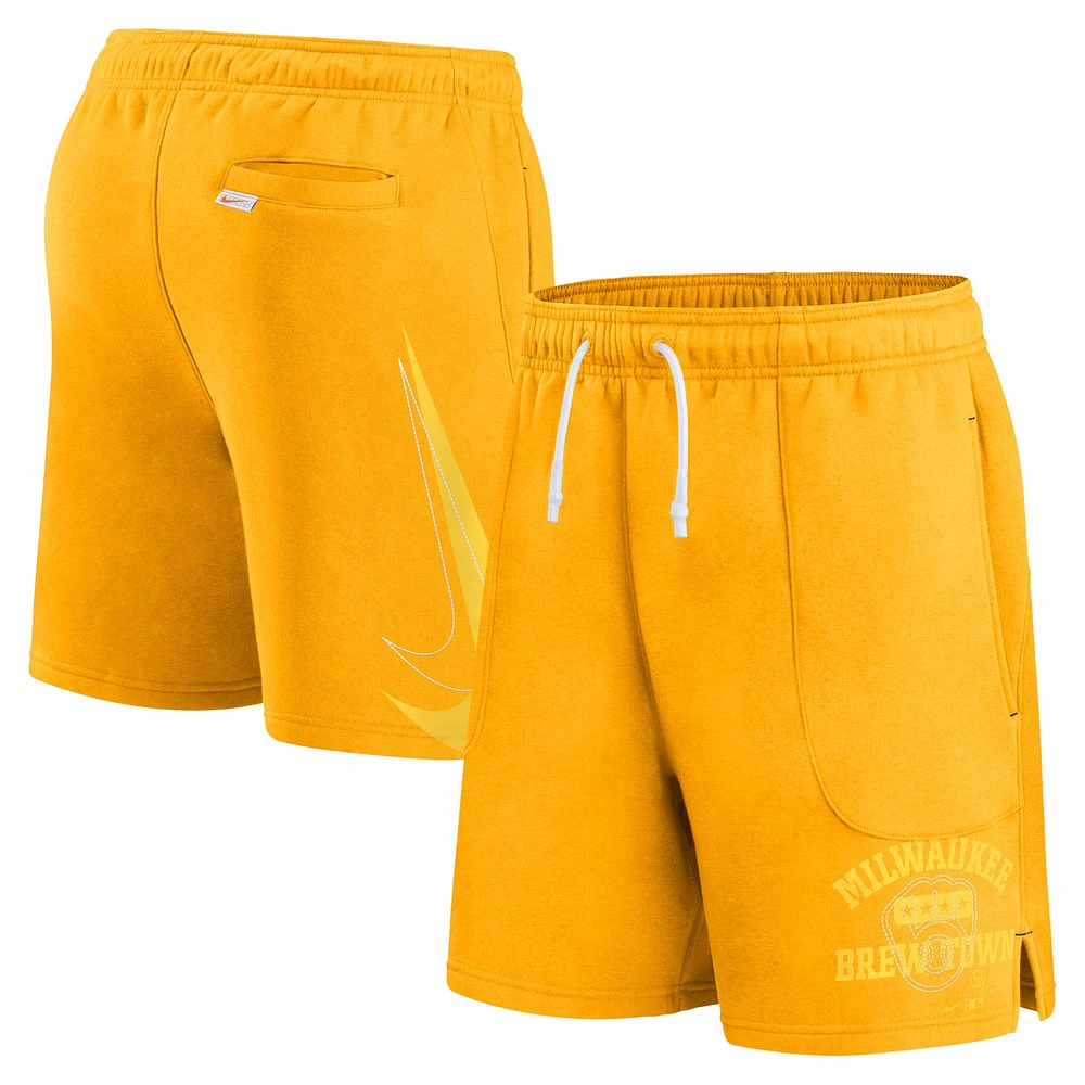 Short de jeu balle pour homme Nike Milwaukee Brewers Statement or