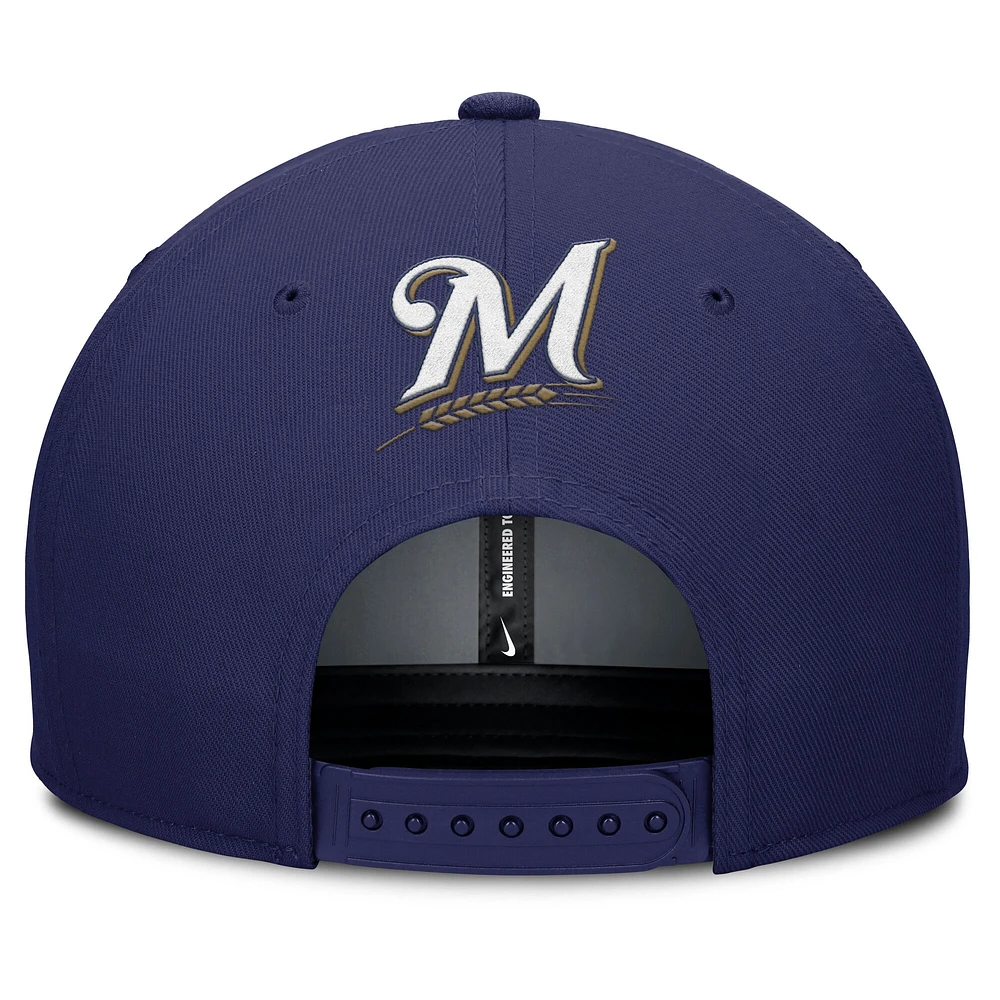 Men's Nike Gray/Navy Milwaukee Brewers Pro Performance Snapback Hat