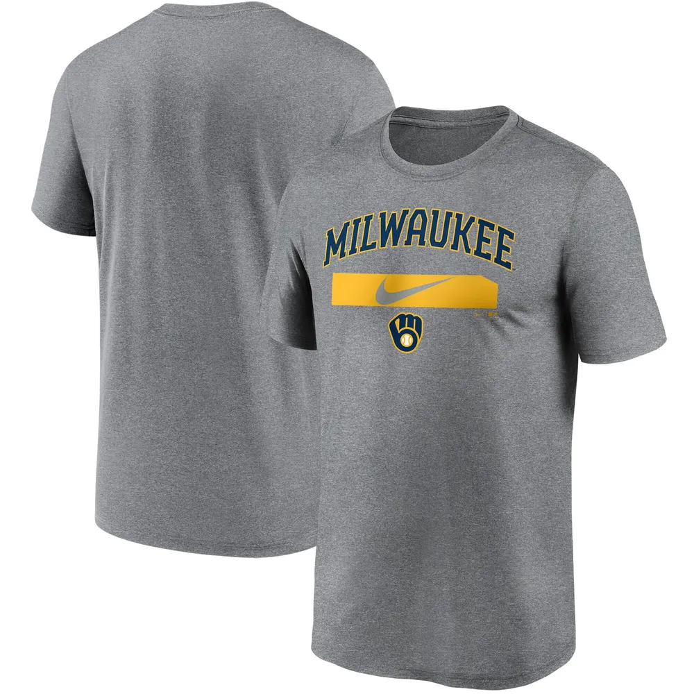 T-shirt Nike gris Milwaukee Brewers City Legend Practice Performance pour homme