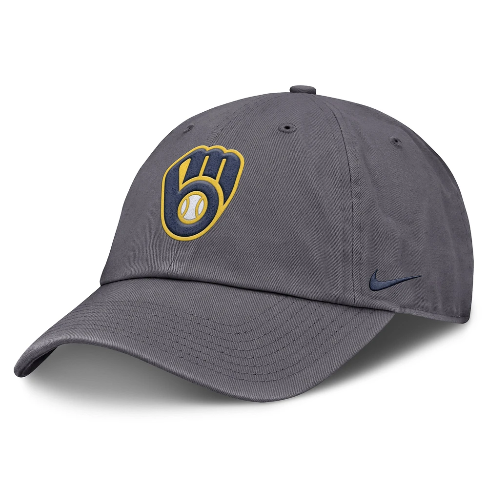 Casquette ajustable Nike grise Milwaukee Brewers Club pour homme