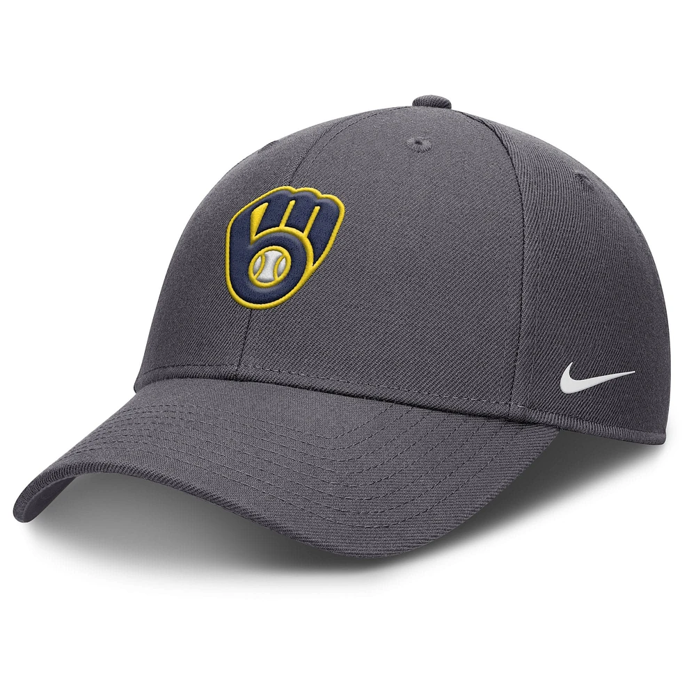 Men's Nike  Gray Milwaukee Brewers Club Performance Adjustable Hat