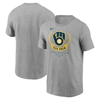 T-shirt de l'équipe locale True Brew des Milwaukee Brewers Nike gris chiné pour hommes