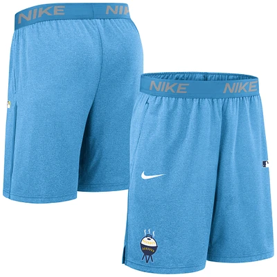 Men's Nike  Light Blue Milwaukee Brewers Authentic Collection City Connect Performance Knit Shorts