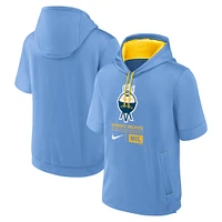 Sweat à capuche manches courtes Nike Milwaukee Brewers City Connect Color Block pour homme, bleu clair