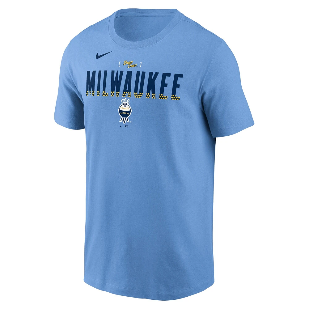 T-shirt Nike bleu clair Milwaukee Brewers City Connect pour homme