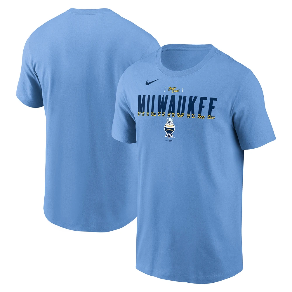 T-shirt Nike bleu clair Milwaukee Brewers City Connect pour homme