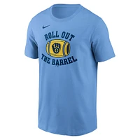 T-shirt Nike bleu clair pour homme, motif local des Milwaukee Brewers