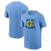 T-shirt Nike bleu clair pour homme, motif local des Milwaukee Brewers