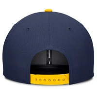 Casquette Nike Pro Performance Snapback bleu marine/doré pour homme des Milwaukee Brewers