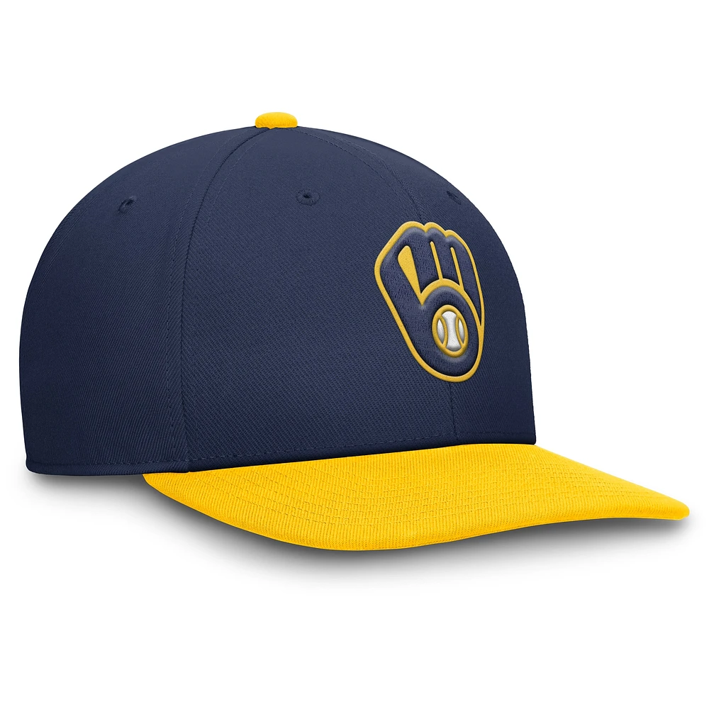 Men's Nike Navy/Gold Milwaukee Brewers Pro Performance Snapback Hat